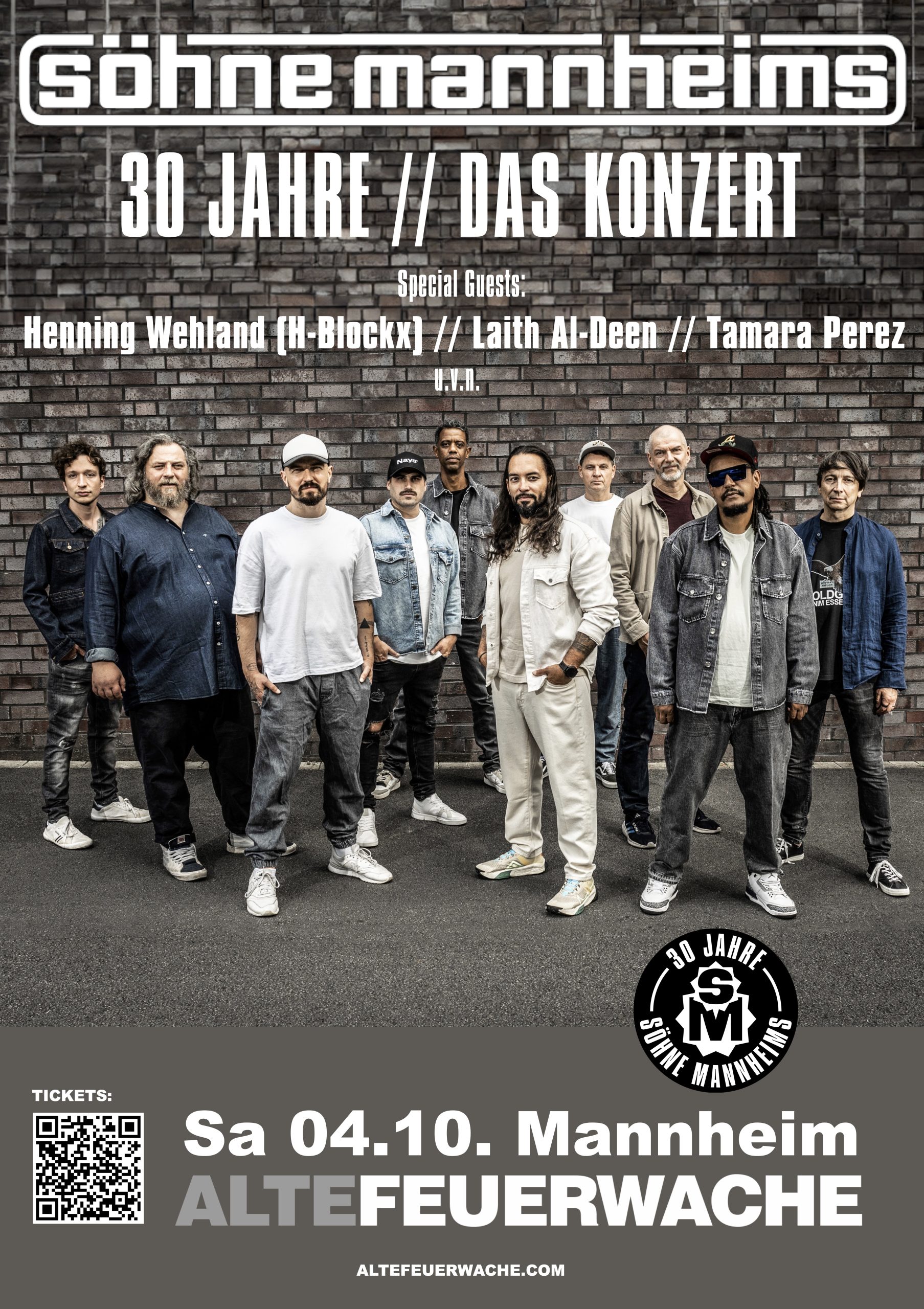 Konzertplakat Söhne Mannheims Jubiläumskonzert 30 Jahre