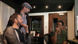 Edward Maclean, Tobias Backhaus and Matti Klein enjoy their time at Jazzanova Recording Studios during the recording of Me&You, Edward's 2nd solo album